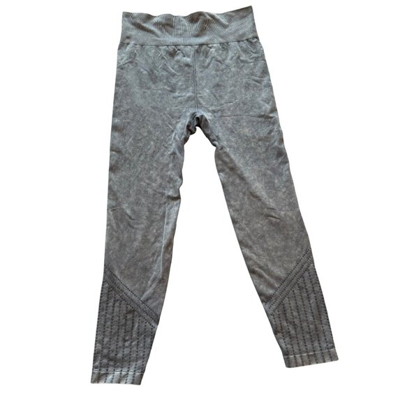 Freely Pants - Freely High-Waisted Grey Leggings With Ribbed Detailing Women’s Large Fitness Ac